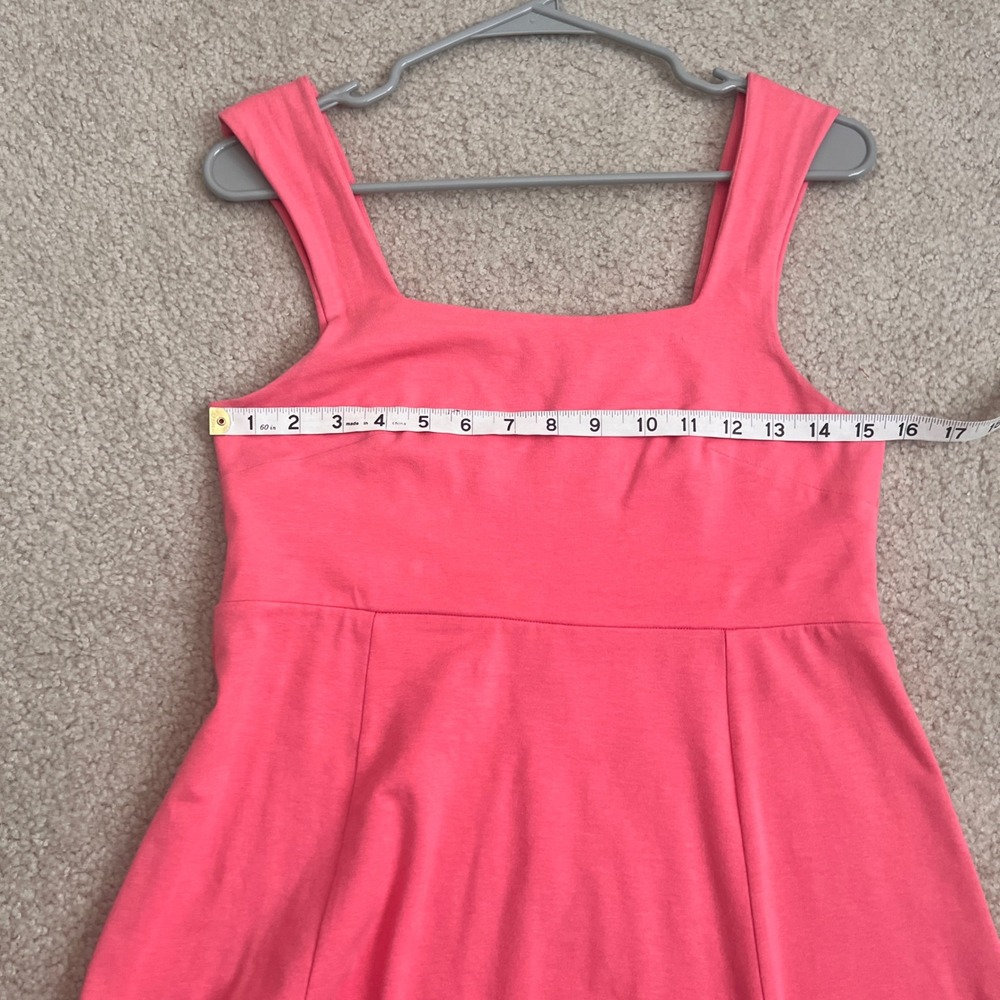 ABLE Coral Pink Square Neck Midi Dress Sleeveless Casual Womens Size Medium - Picture 7 of 9